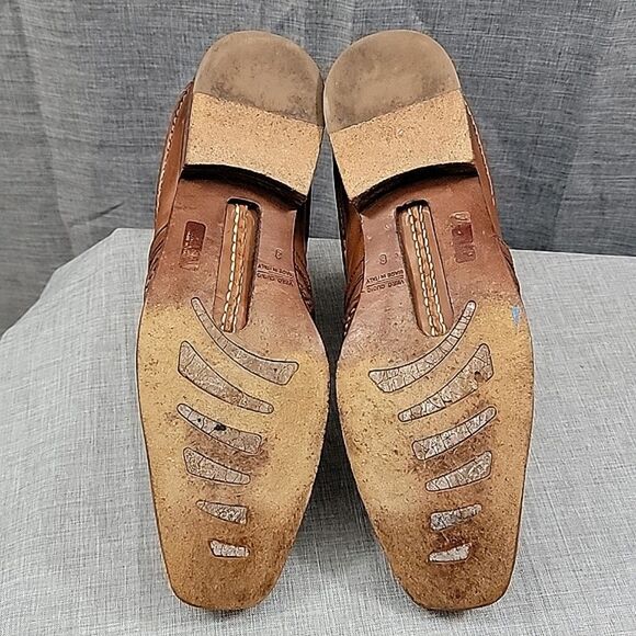 Mark Nason Made In Italy Leather Square Toe Loafers Cognac, Men\'s Slip-On SZ 8 main image 5